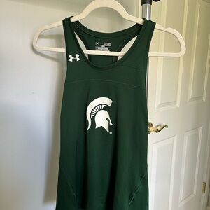 Under Armour Dark Green Athletic Tank with Spartan Emblem